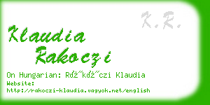 klaudia rakoczi business card